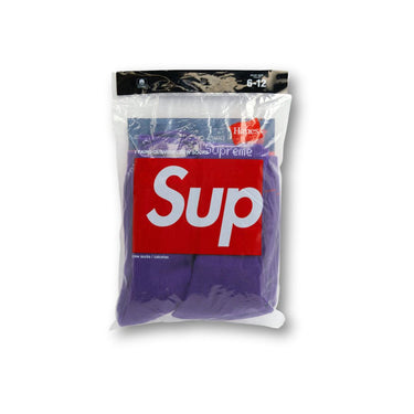 Supreme Hanes Crew Socks (4 Pack) Purple