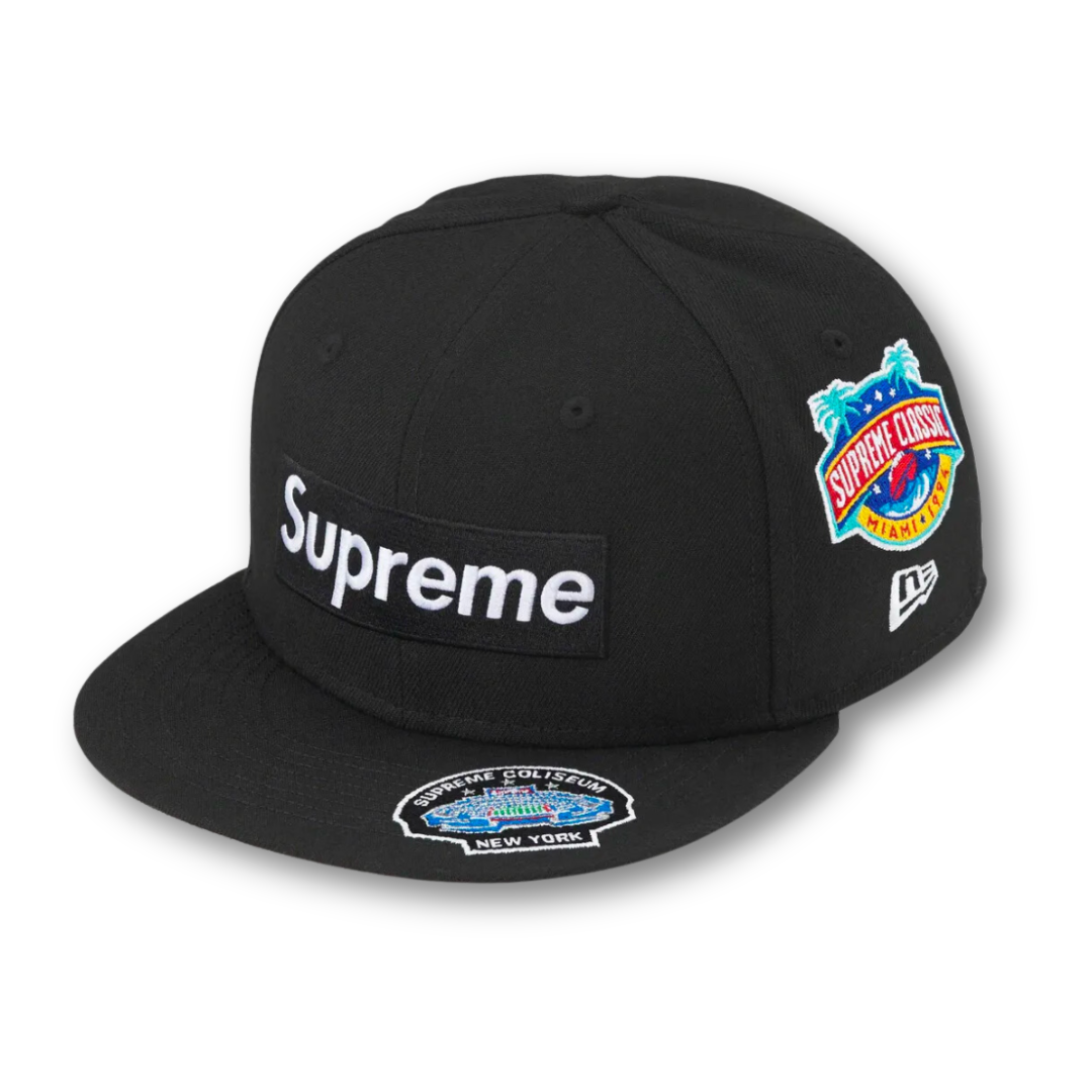 Supreme Championships Box Logo New Era Fitted Hat Black Drop Streetwear