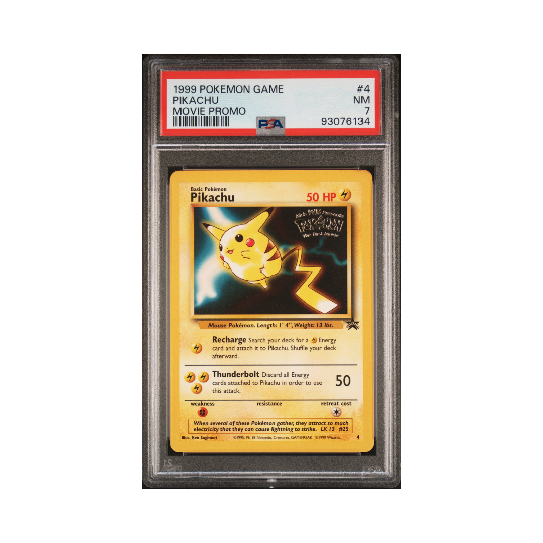 first pokemon movie pikachu card 1999 Pokemon Game Movie Promo #4 Pikachu PSA 10