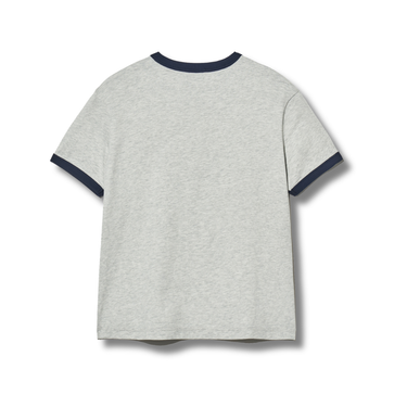 Marithé François Girbaud W Vintage Baseball Ringer Tee Light Heather Gray