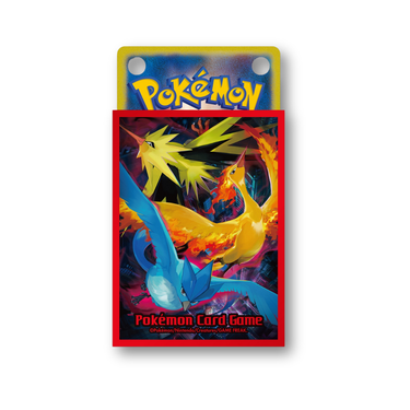 Pokémon Card Game Deck Shield Sleeves Fire, Thunder, and Articuno Red (Pack of 64)
