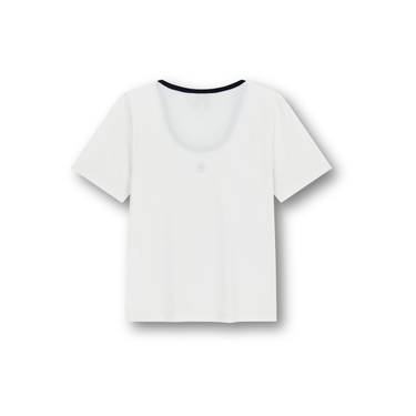 Marithé François Girbaud W Deep Neck Ringer Tee White