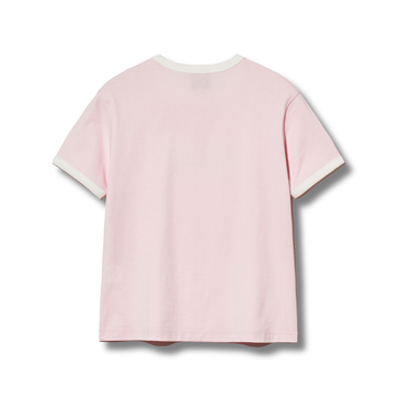 Marithé François Girbaud W Vintage Baseball Ringer Tee Pink