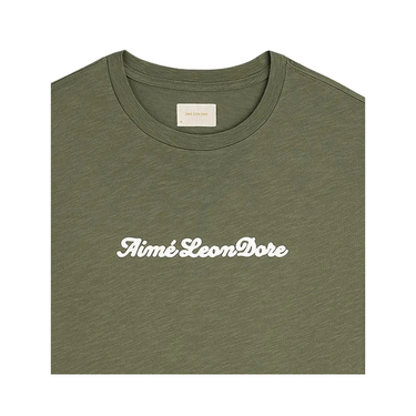 Aimé Leon Dore Puff Print Slub Logo Tee Deep Lichen Green