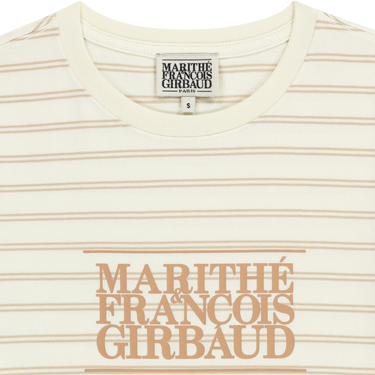 Marithé François Girbaud W Classic Logo Crop Tee Ivory