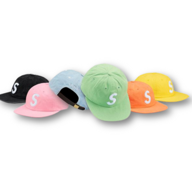 Supreme Washed Chambray S Logo 6-Panel Pink