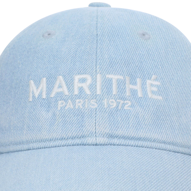 Marithé François Girbaud Denim Washing Regular Logo Ball Cap Light Blue