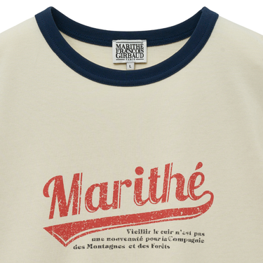 Marithé François Girbaud Vintage Baseball Ringer Tee Ivory