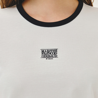 Marithé François Girbaud W Classic Logo Ringer Tee White