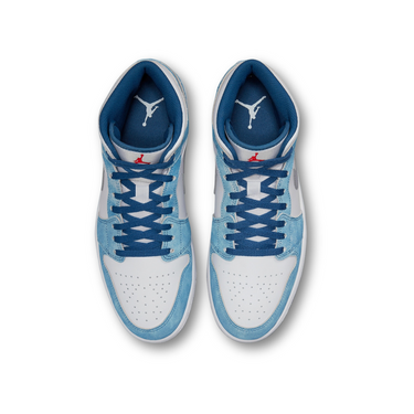Jordan 1 Mid French Blue Fire Red