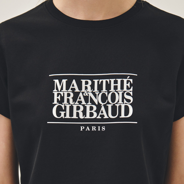 Marithé François Girbaud W Classic Logo Crop Tee Black