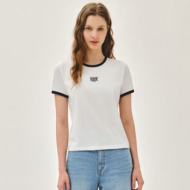 Marithé François Girbaud W Classic Logo Ringer Tee White