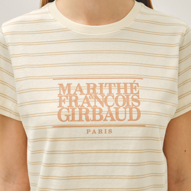Marithé François Girbaud W Classic Logo Crop Tee Ivory