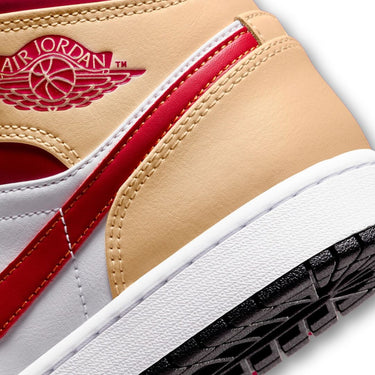 Jordan 1 Mid Light Curry Cardinal