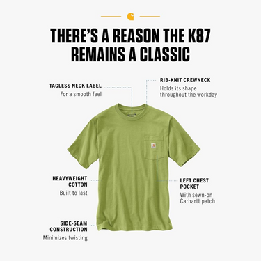 Carhartt Men's Loose Fit Heavyweight Short-Sleeve Pocket T-Shirt Algae Green