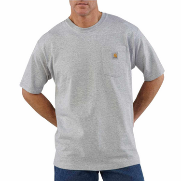 Carhartt Men's Loose Fit Heavyweight Short-Sleeve Pocket T-Shirt Heather Grey