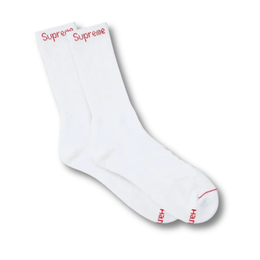 Supreme Hanes Crew Socks (4 Pack) White