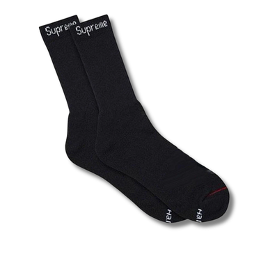 Supreme Hanes Crew Socks (4 Pack) Black