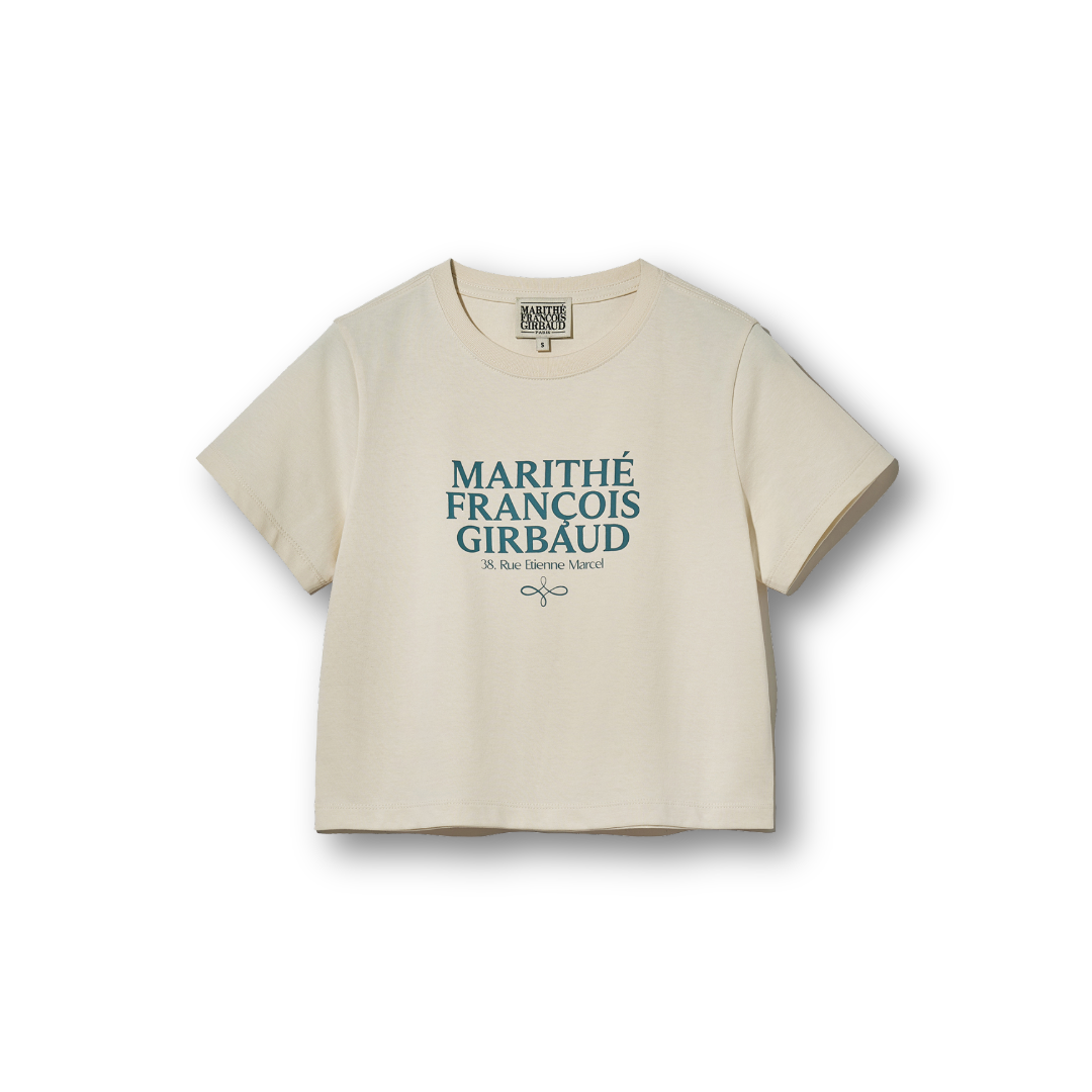 Marithé François Girbaud Mouvement W Aerocool Crop Tee Cream