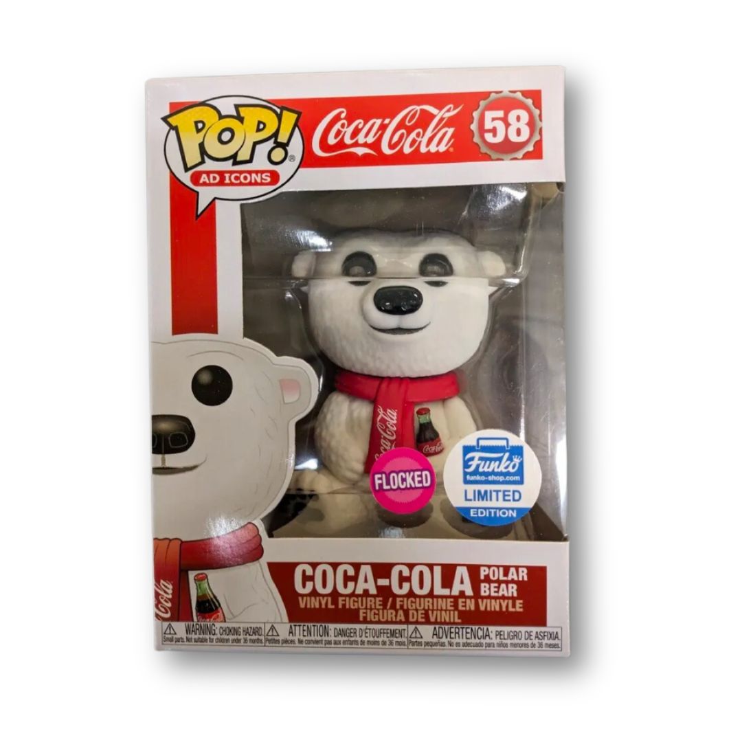 Funko POP! Ad Icons: Coca-Cola Polar Bear [Flocked] (Funko Shop Exclusive) #58