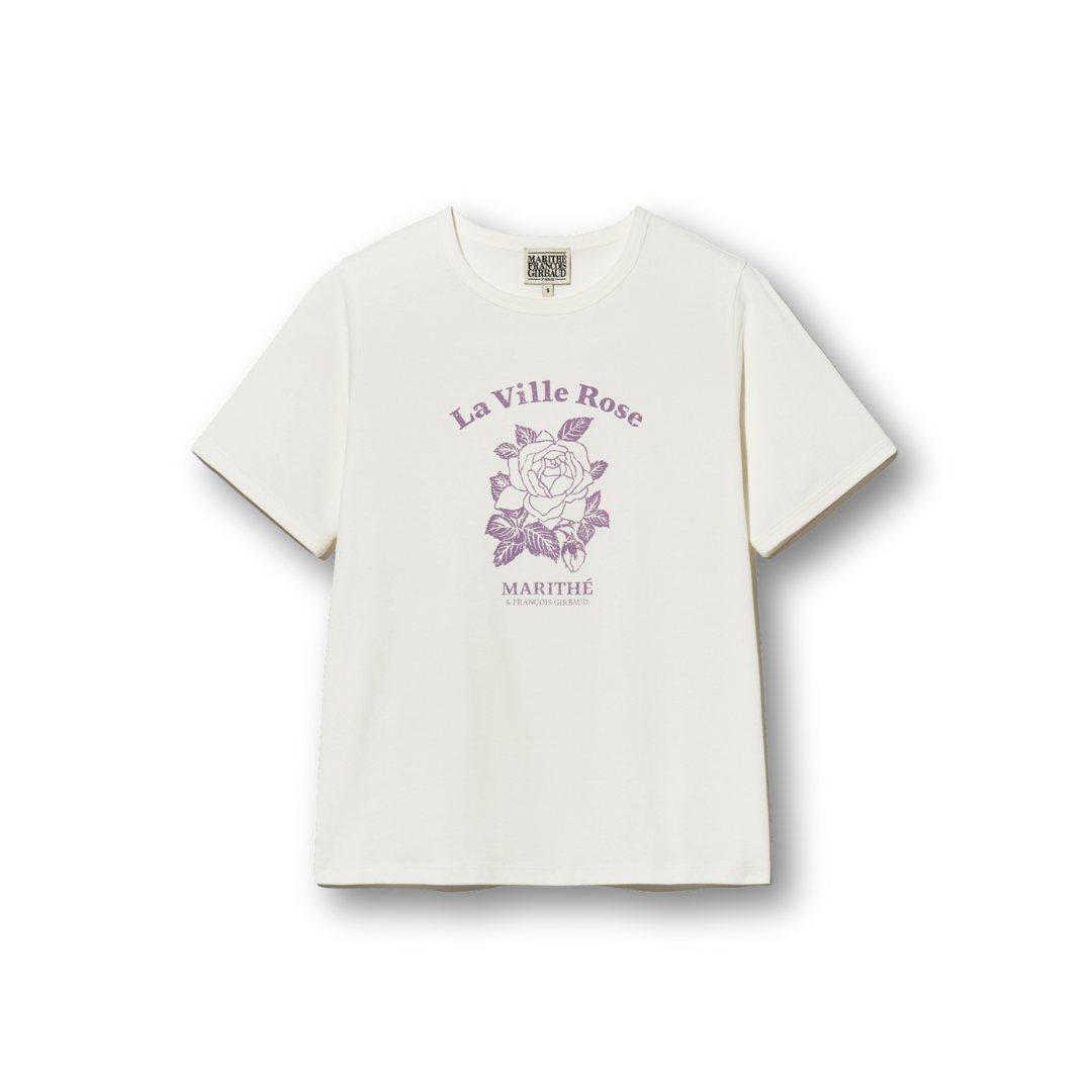 Marithé François Girbaud W La Ville Rose Tee Ivory
