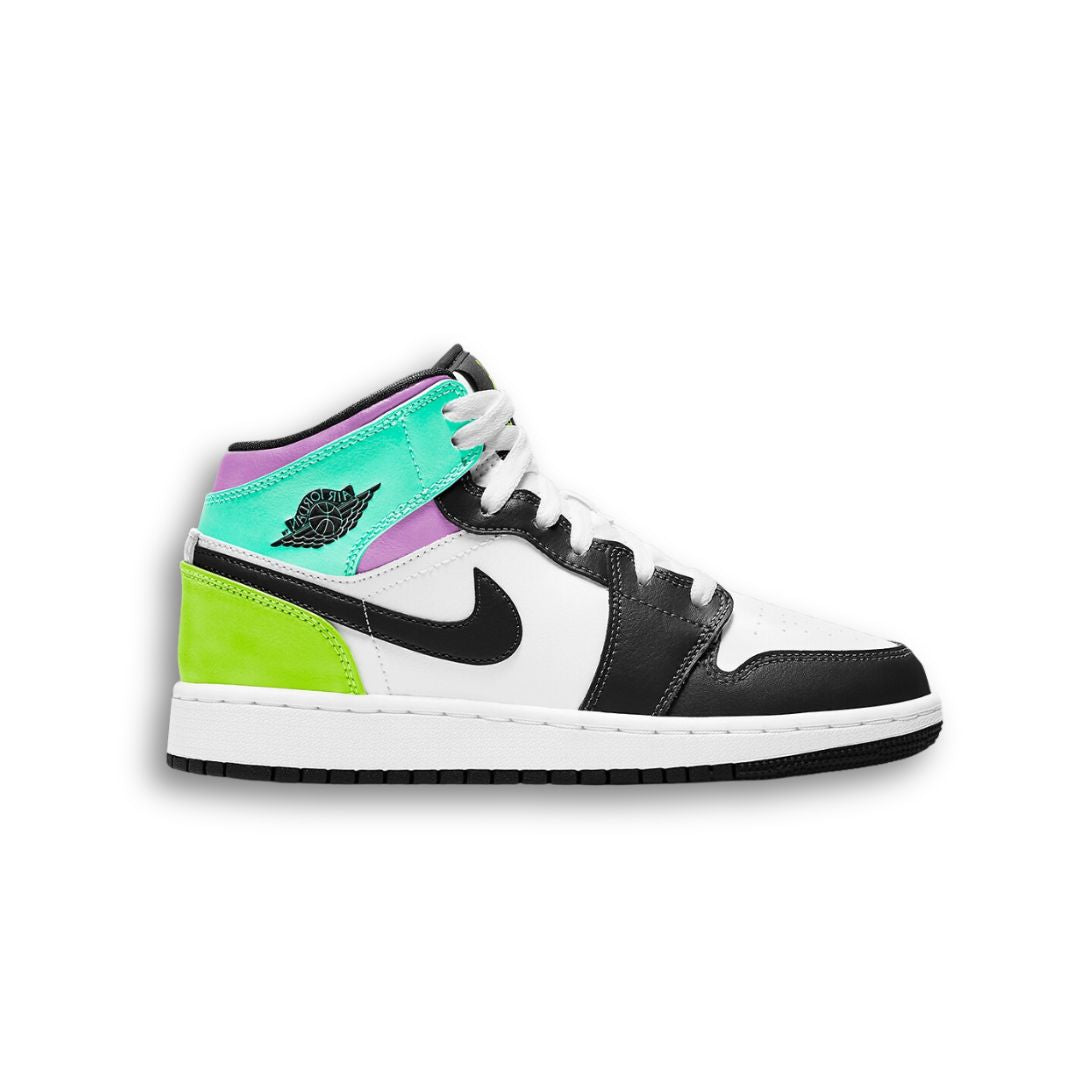 Jordan 1 Mid Pastel Black Toe (GS)