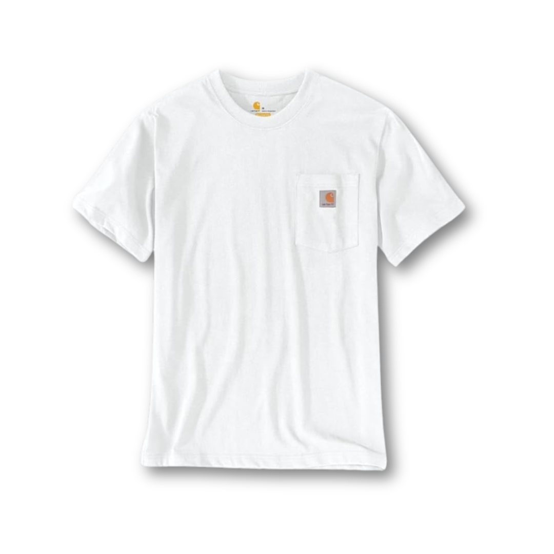 Carhartt Men's Loose Fit Heavyweight Short-Sleeve Pocket T-Shirt White