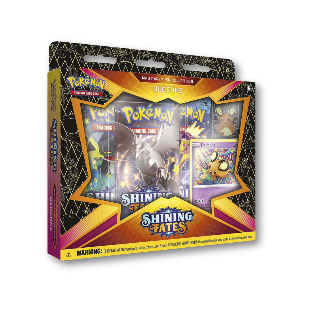 Pokémon TCG Sword & Shield Shining Fates Mad Party Pin Collection Dedenne