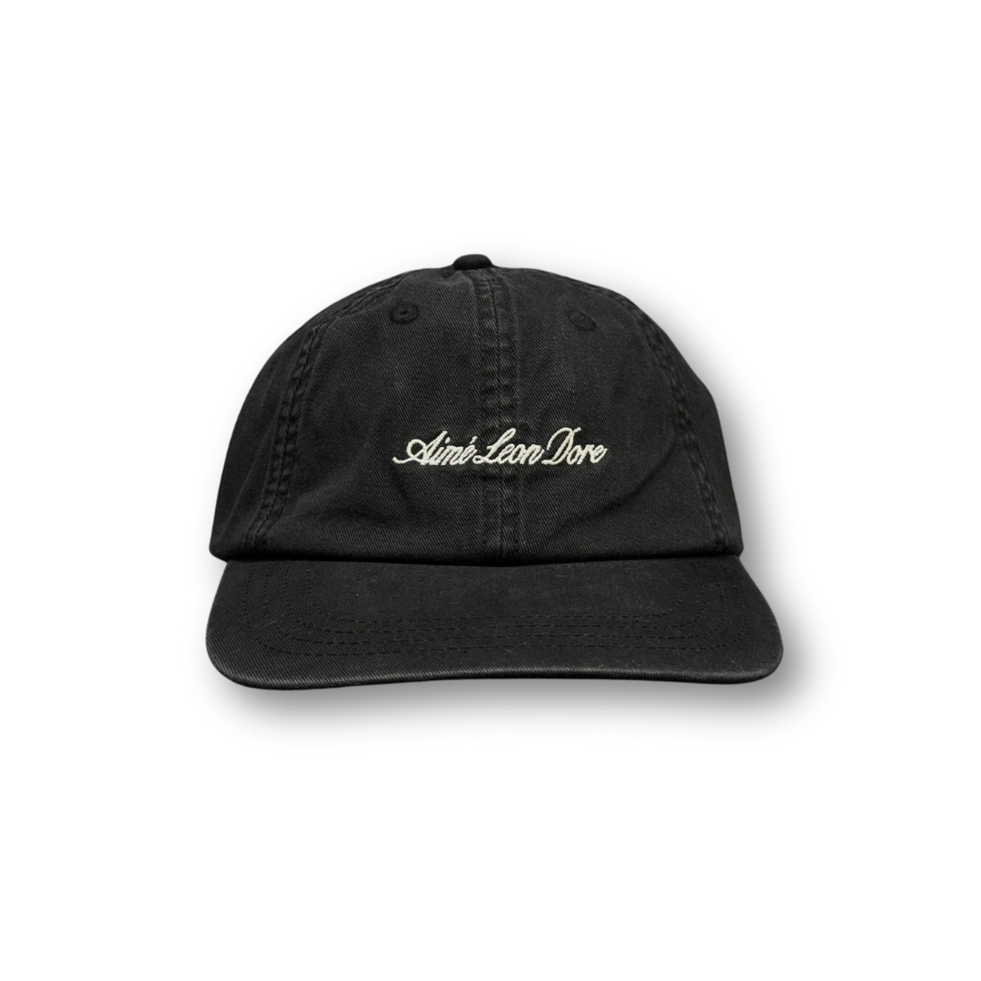 Aime Leon Dore Washed Script Cap Jet Black (FW24) – Drop Streetwear