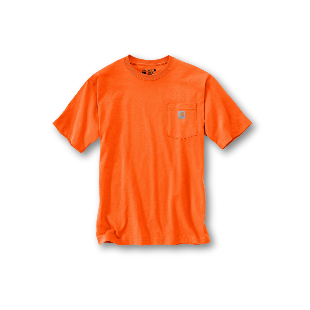 Carhartt Men's Loose Fit Heavyweight Short-Sleeve Pocket T-Shirt Brite Orange