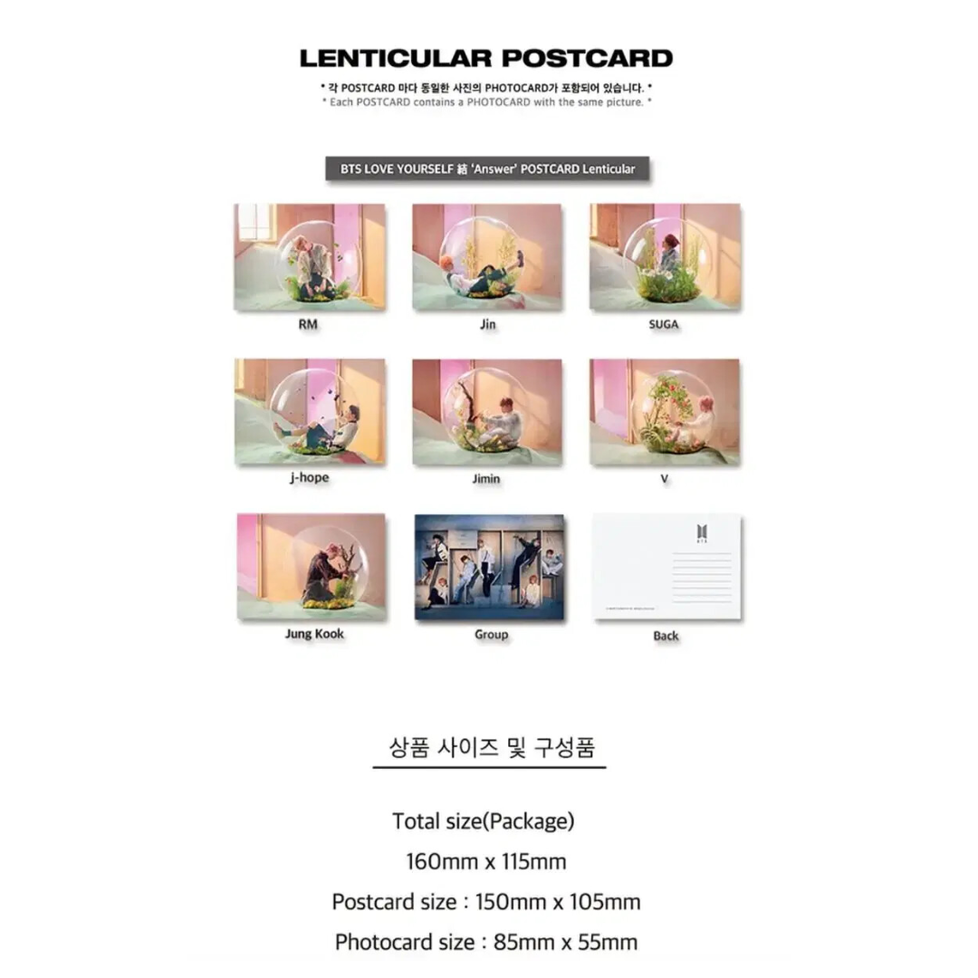 BTS LENTICULAR POSTCARD (LOVE YOURSELF 結 'Answer')