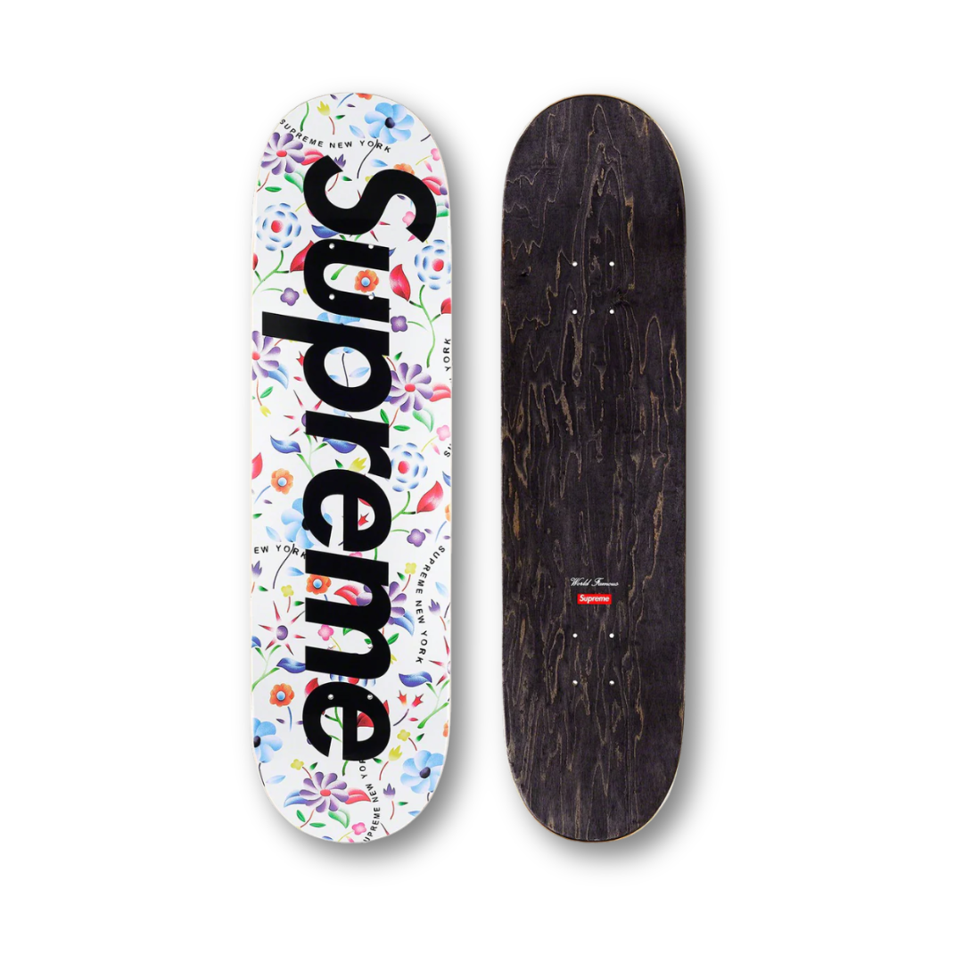 Supreme Airbrushed Floral Skateboard Deck White