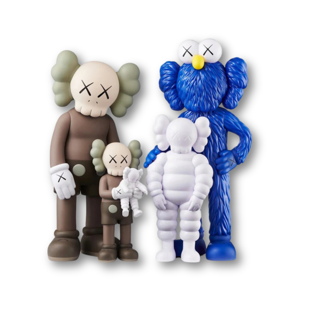 KAWS Family Vinyl Figures Brown/Blue/White