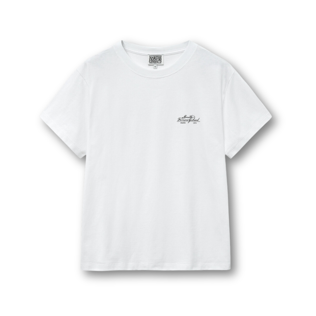 Marithé François Girbaud Cursive Lettering Logo Tee White