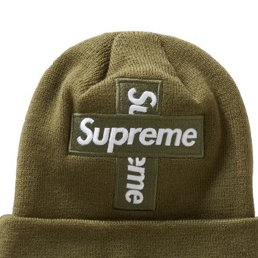 Supreme New Era Cross Box Logo Beanie Light Olive