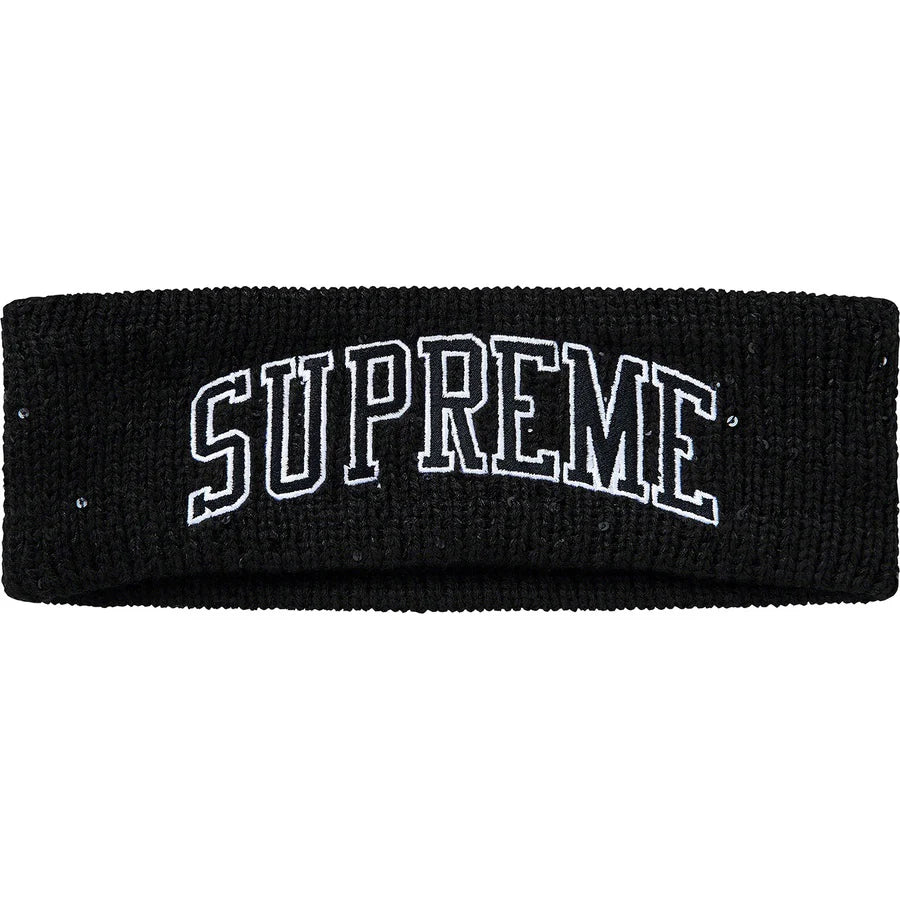 Supreme New Era Sequin Arc Logo Headband Black