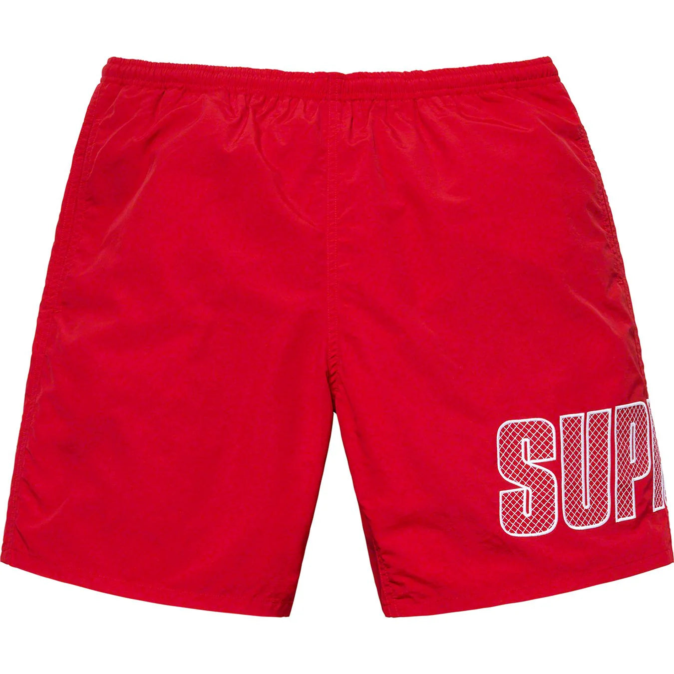 Supreme Logo Applique Water Short Red