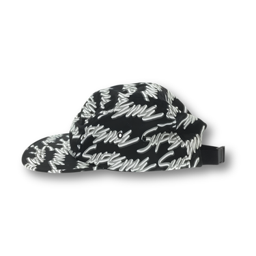 Supreme Signature Script Logo Camp Cap Black