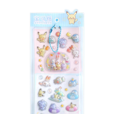 Pokémon Pokepeace Puffy Sticker Sheets Blue