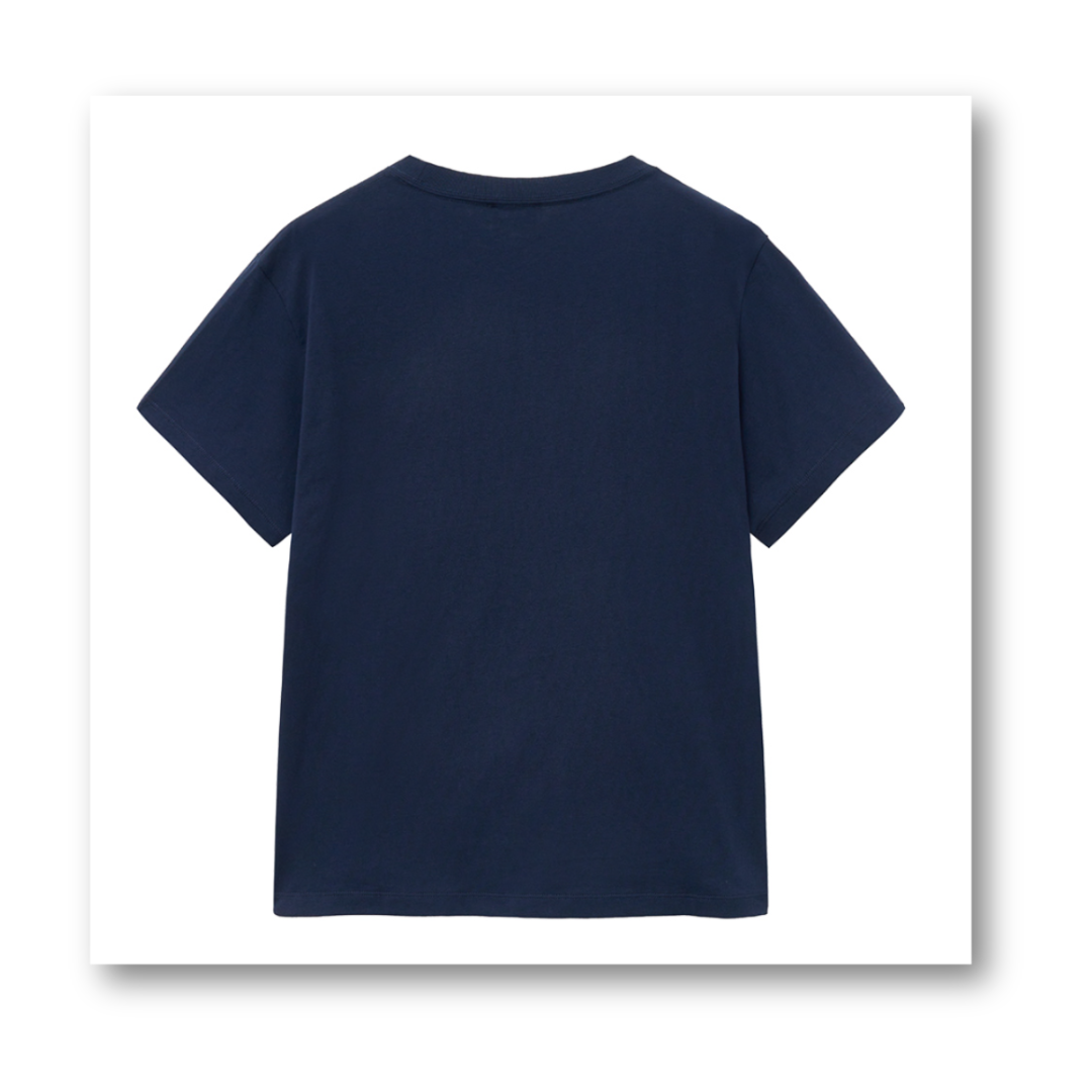 Marithé François Girbaud Cursive Lettering Logo Tee Navy