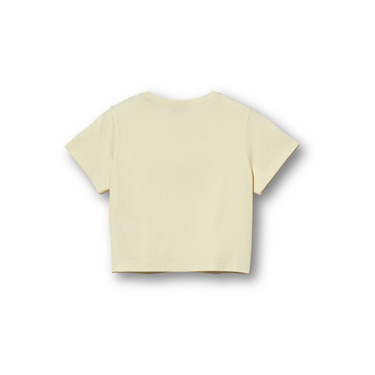 Marithé François Girbaud W Classic Logo Crop Tee Cream