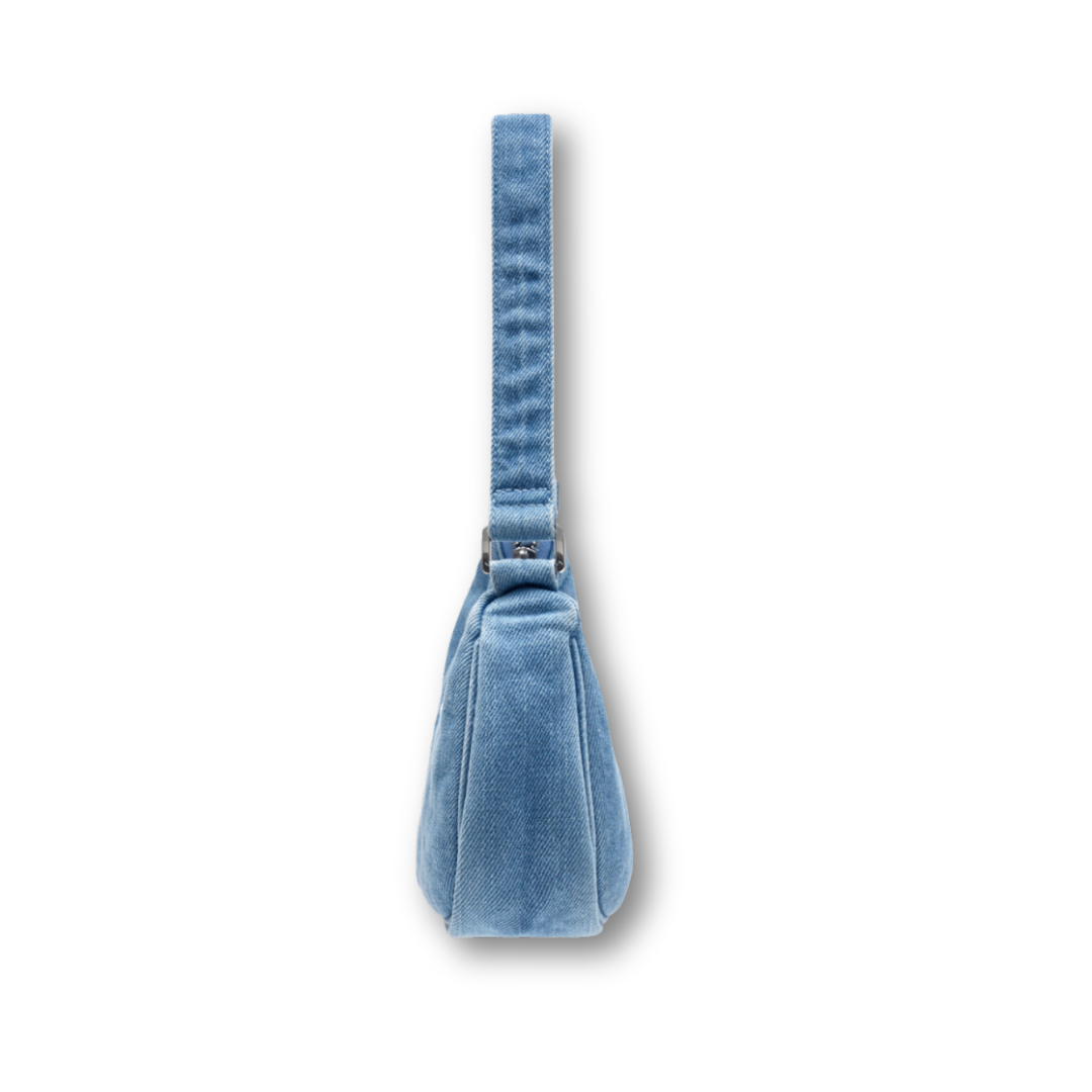 Marithé François Girbaud Embroidery Logo Shoulder Bag Light Blue