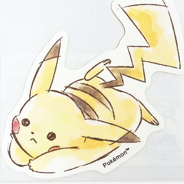 Mini Deco Sticker "Pikachu number025" Pikachu Lying Down