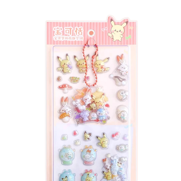 Pokémon Pokepeace Puffy Sticker Sheets Red