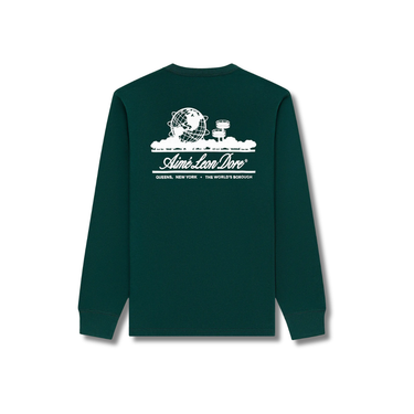 Aimé Leon Dore Long-Sleeve Unisphere Tee 'Botanical Green'