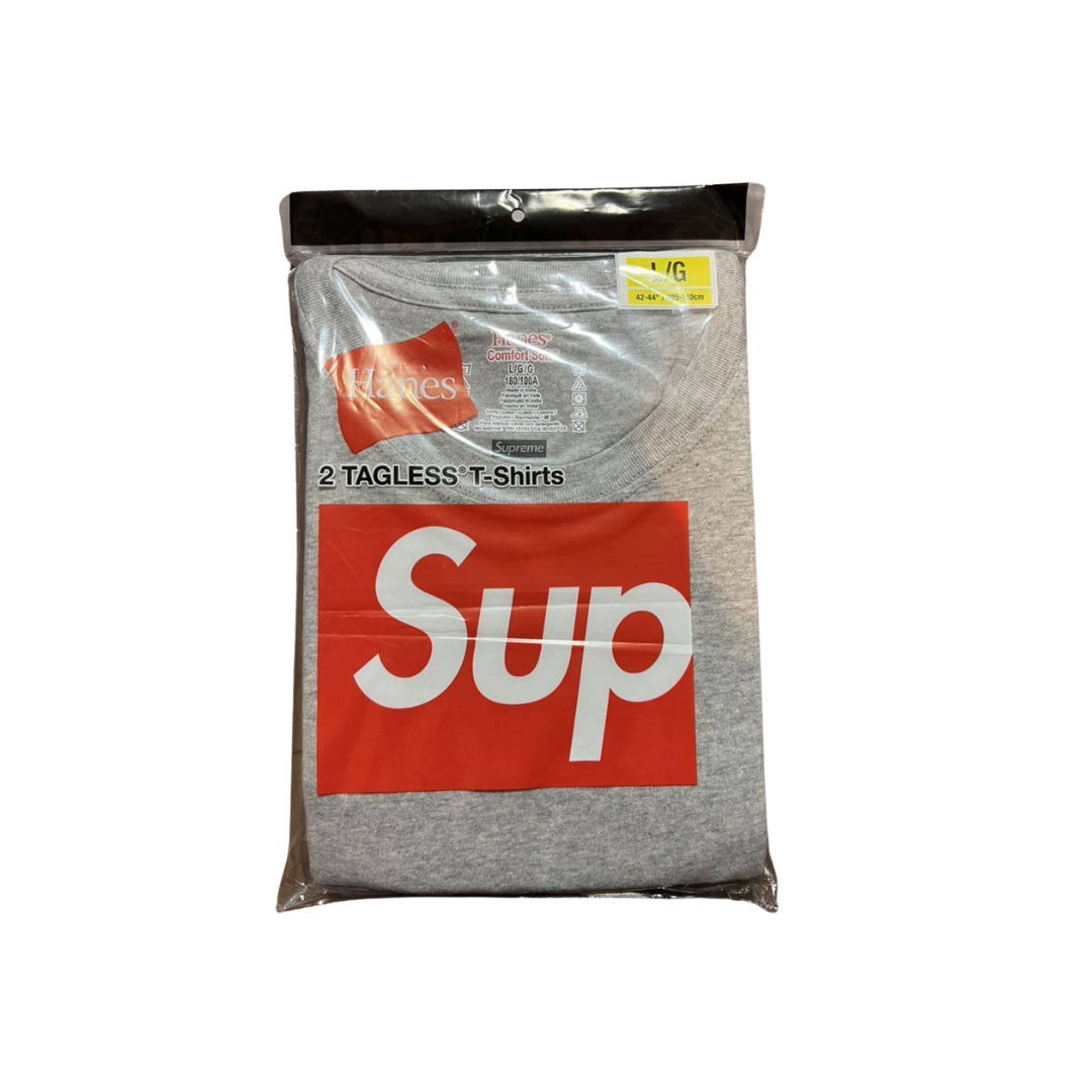 Supreme/Hanes Tagless Tees (2 Pack) Heather Grey