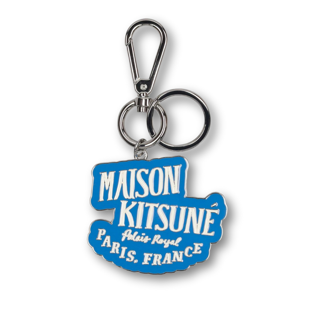 Maison Kitsune Palais Royal Silver-Tone and Enamel Keyring Blue