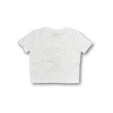 Sanrio Tan Hello Kitty Cropped Short Sleeve T-Shirt White