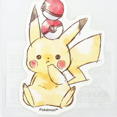 Mini Deco Sticker "Pikachu number025" - Sitting Pikachu