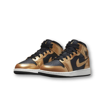 Jordan 1 Mid SE Metallic Gold Black (GS)